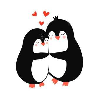 Lindo pinguino pinguino enamorado vector dibujado mano ilustracion estampados romanticos dia san valentin 511024 348